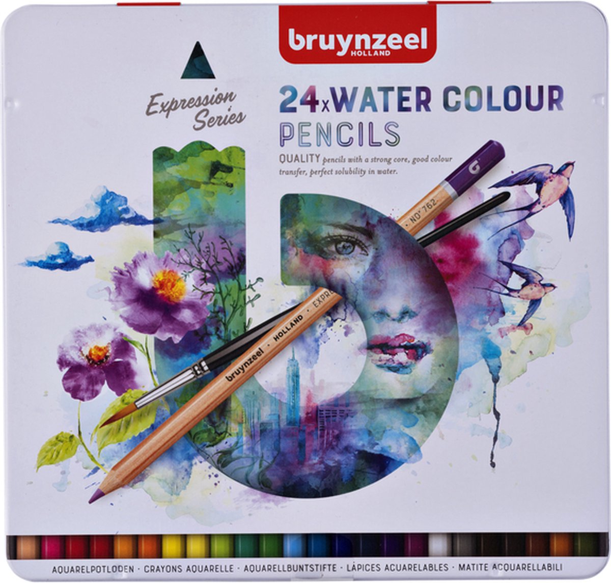 Kleurpotloden Bruynzeel aquarel Expression blik à 24 stuks assorti | 6 stuks